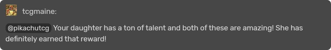 Comment from user tcgmaine